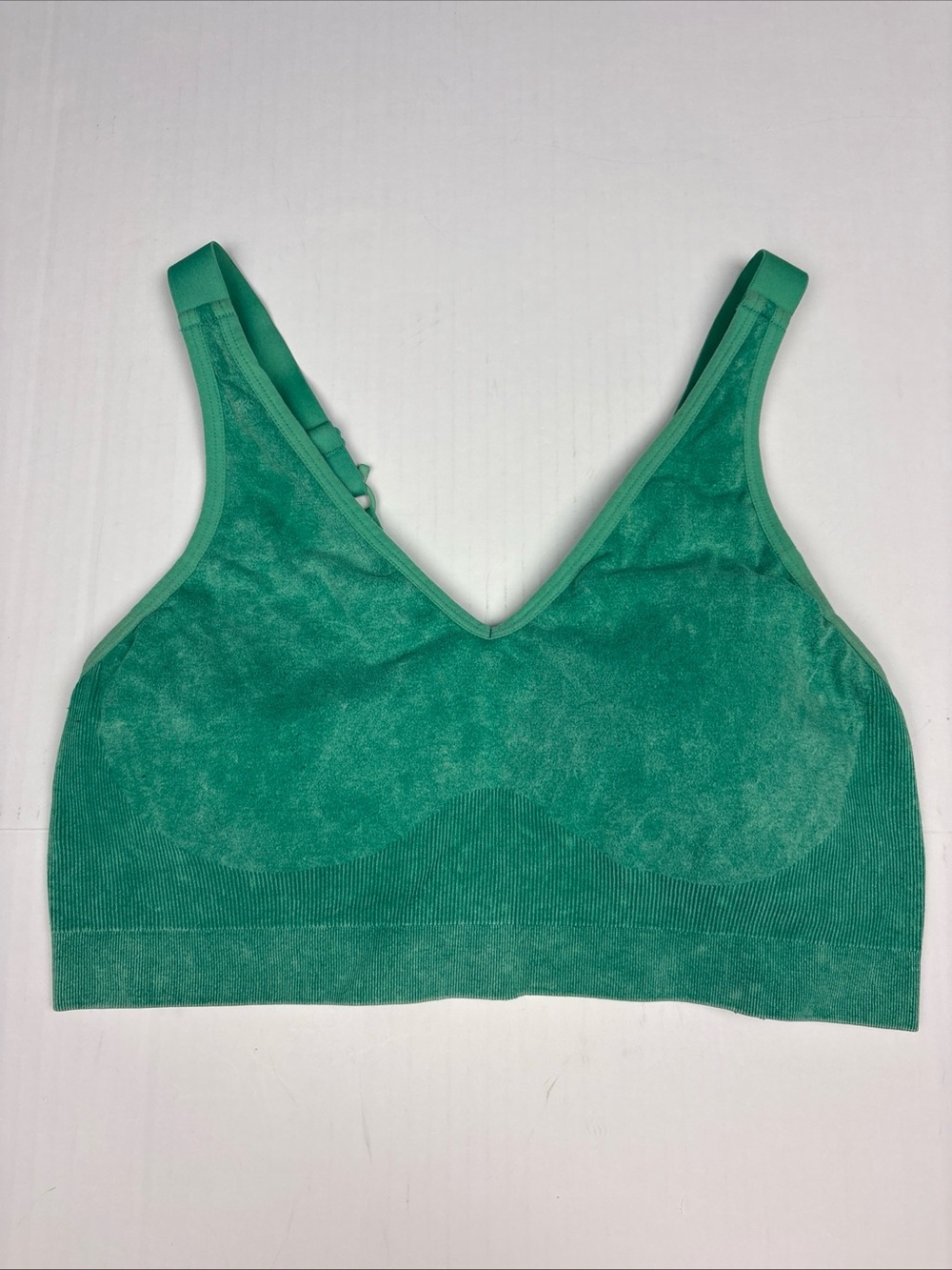 Cacique Women 14 16 Bralette Sports Bra Green Stretch Adjust Activewear Workout
